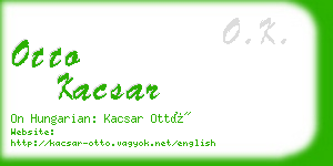 otto kacsar business card